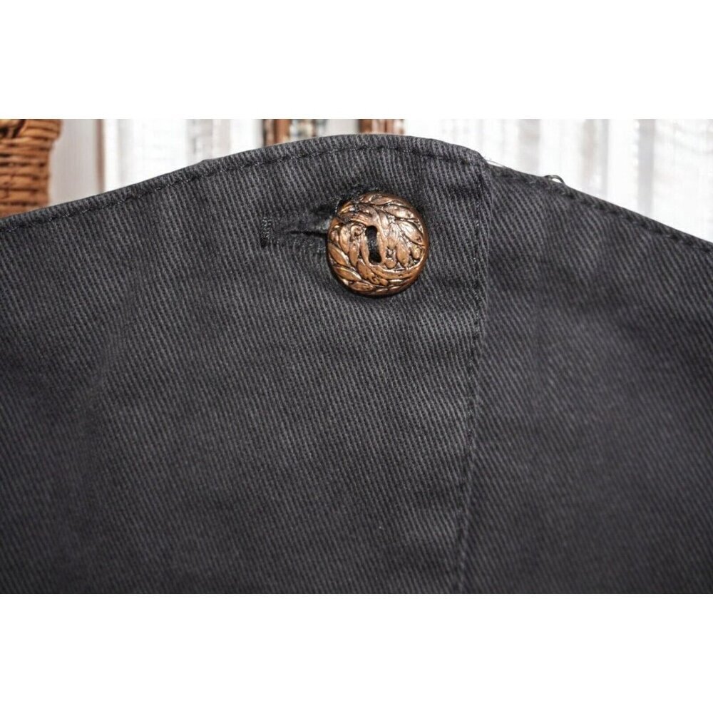 Vintage YES Clothing Co. High-Waisted Black Denim Midi Skirt - Made in USA -9 - Picture 12 of 13